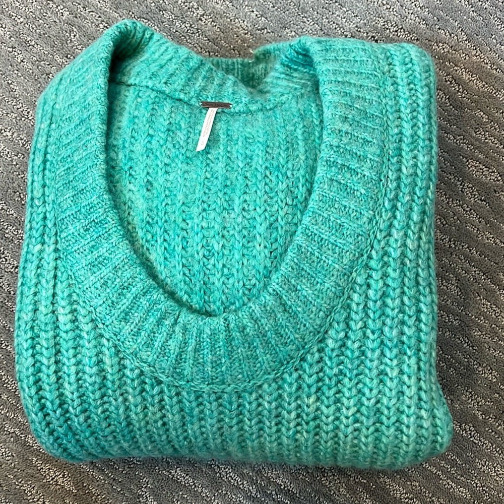 Oversized Turquoise Free People Sweater